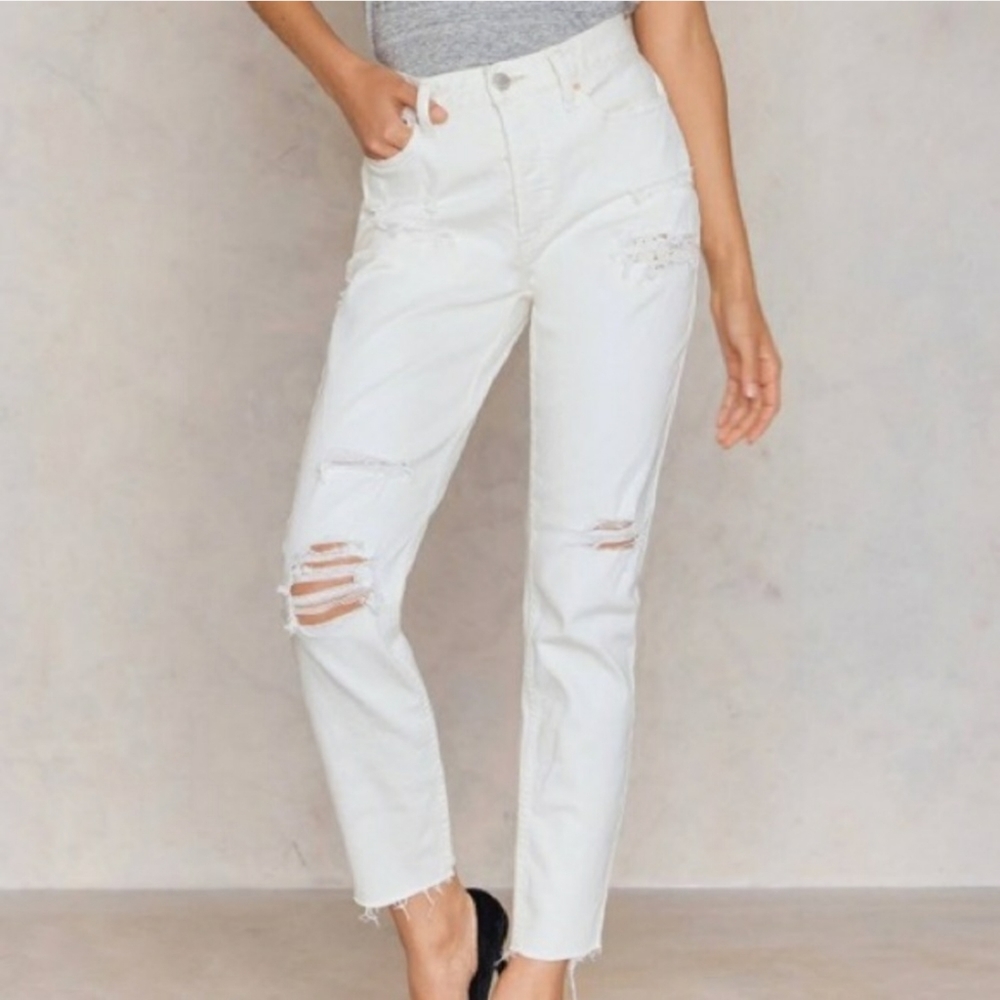 NWT Free People lacey stilt torn denim jeans - Picture 3 of 15